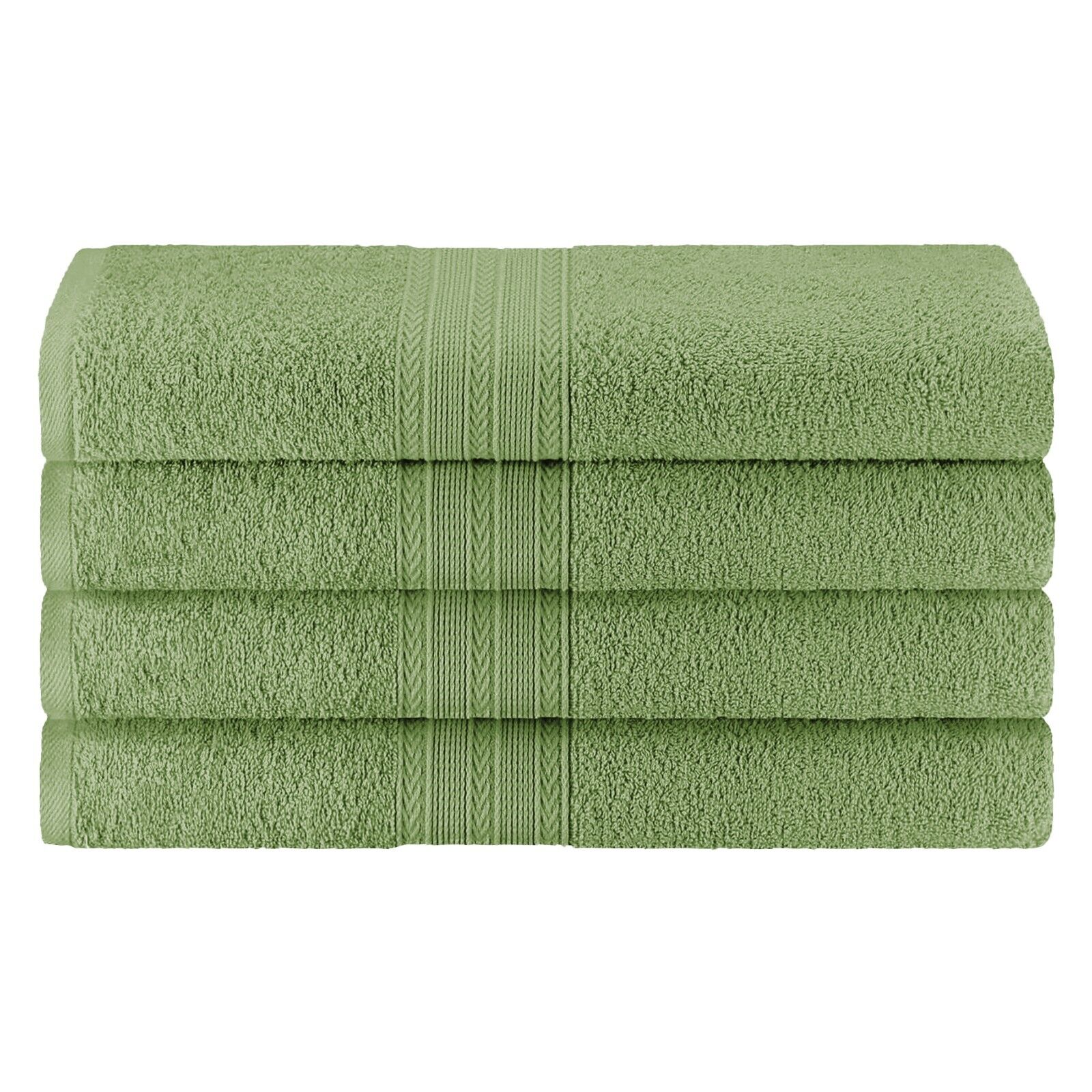 American Soft Linen 4 Pack Bath Towel Set, 100% Cotton, 27 inch by 54 inch  Bath Towels for Bathroom, Sage Green