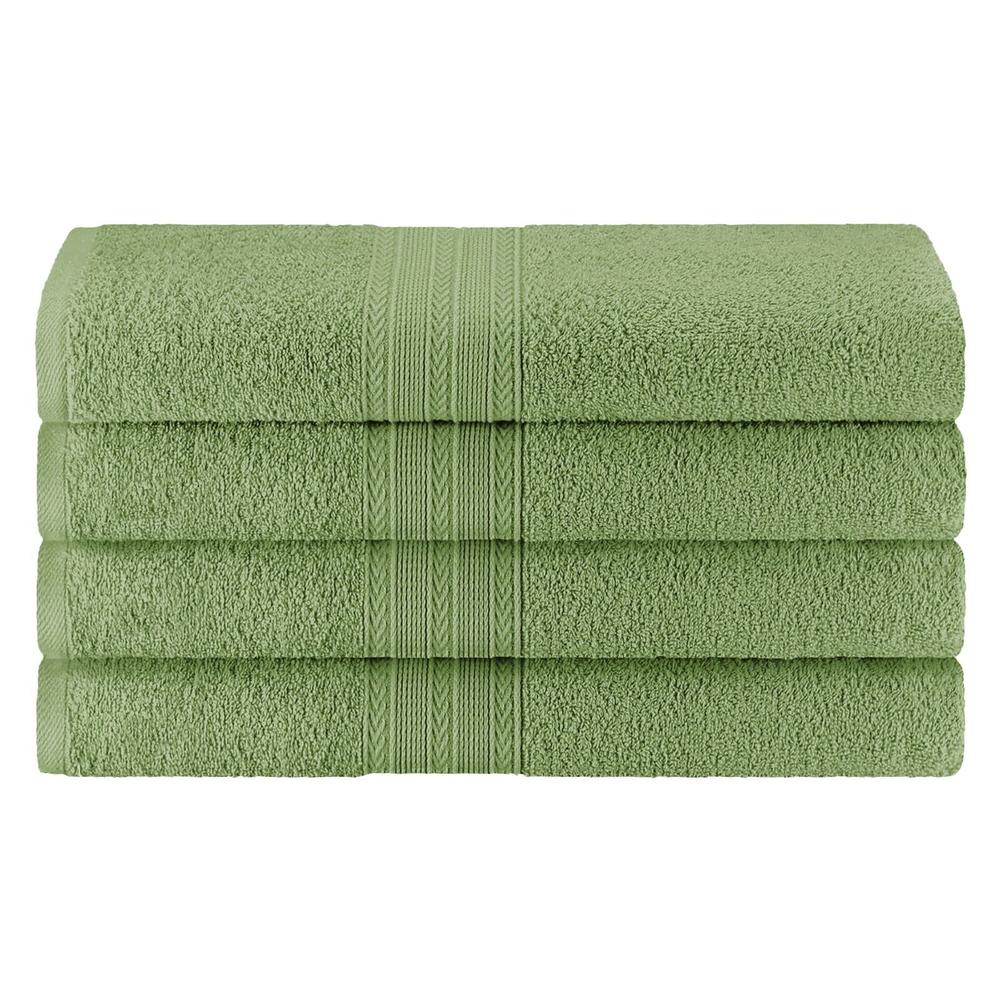 Blue Nile Mills 4 Piece Cotton Solid Eco-Friendly Bath Towel Set Bathroom Towels Ultra Soft Quick Drying Super Absorbent Bath Towels 27" x 54"