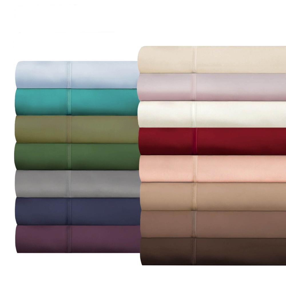 Blue Nile Mills 400 Thread Count 100% Egyptian Cotton Breathable Solid Flat and Fitted Sheet Set
