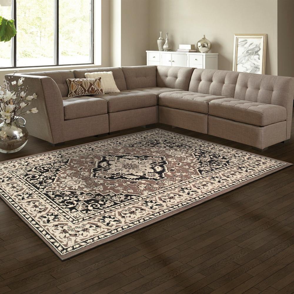 Blue Nile Mills Glendale Traditional Medallion Floral Rugs Naturally Stain Resistant Area Rug