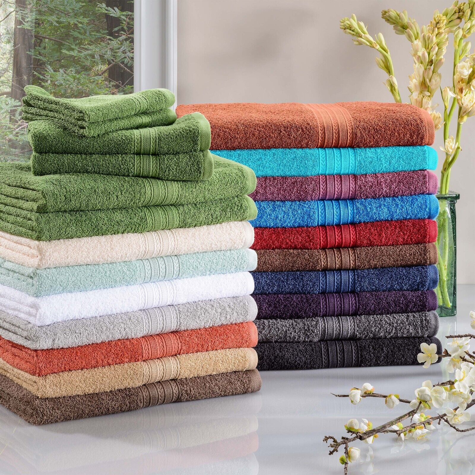 LANE LINEN Bath Towels for Bathroom Set- 100% Cotton Towel Set, Soft Bath  Set- 6 Bathroom Towels, 6 Hand Towels, 6 Wash Cloths, Quick Dry, Highly  Absorbent Shower Towels - 18 Piece