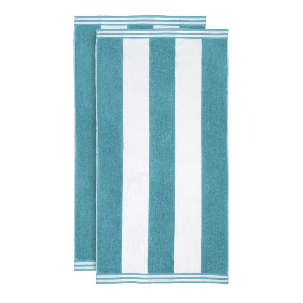 Blue Nile Mills Cotton Cabana Beach Towel Striped Lightweight Highly Absorbent Soft Quick Drying Oversized Washable Beach Towels 34x64