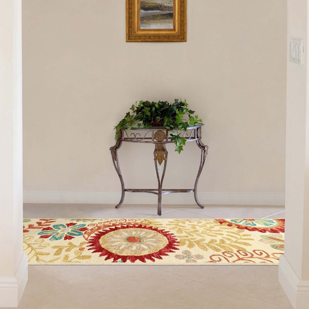 Blue Nile Mills Floral Medallion Modern Hand-Tufted Handmade Carpet Wool Blend Indoor Area Rugs