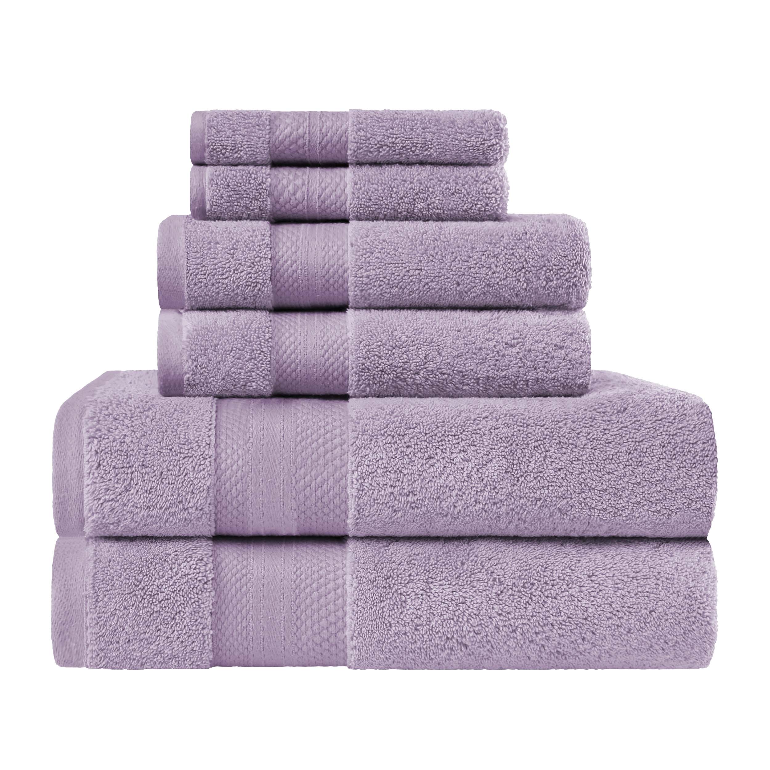 Blue Nile Mills 6 Piece Turkish Cotton Luxury Solid Towel Set - Heavyweight Plush & Soft Face Towels Hand Towels Bath Towels