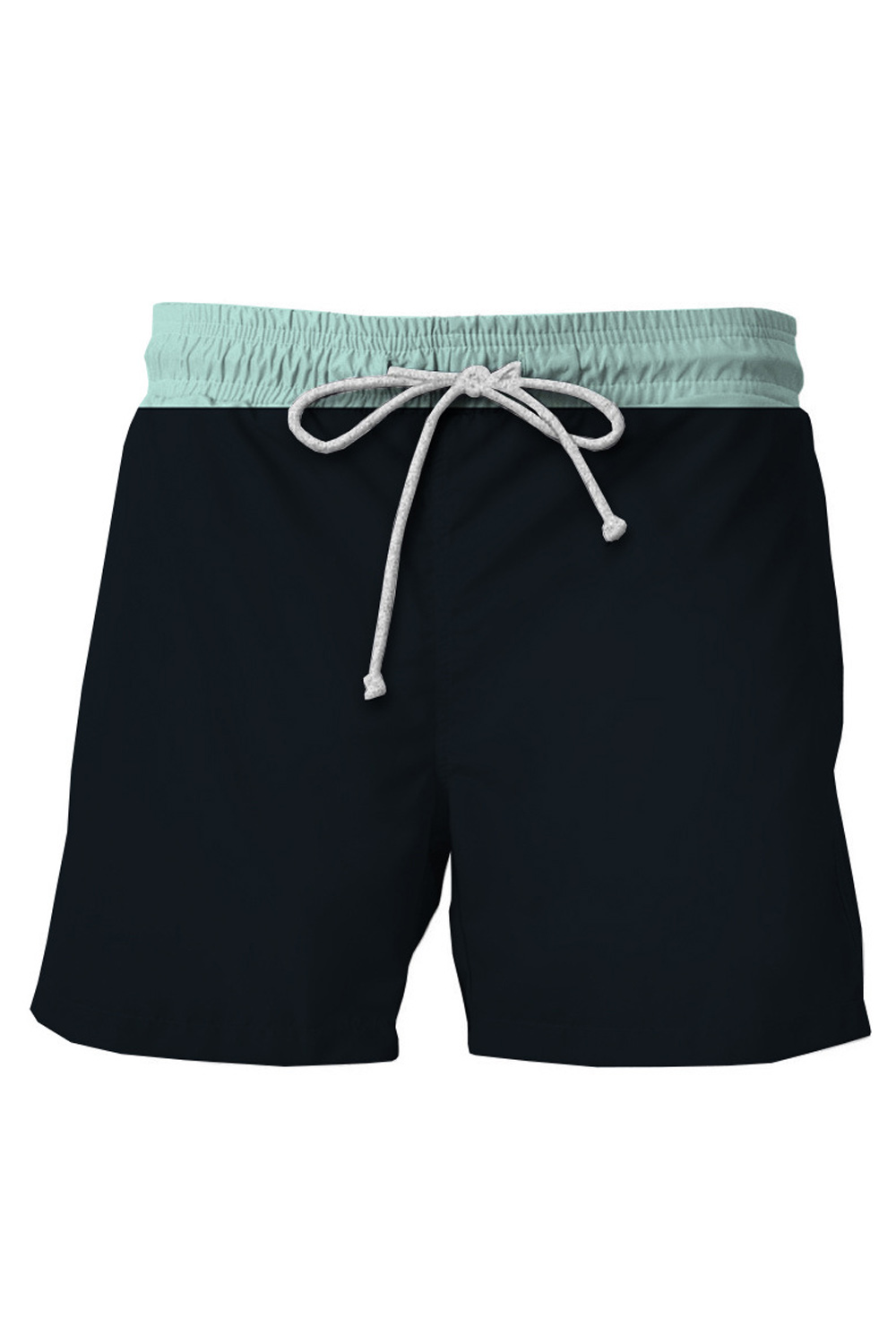 Unomatch Men Drawstring Waist Solid Colored Breathable Summer Elegant Soft Swimwear Short