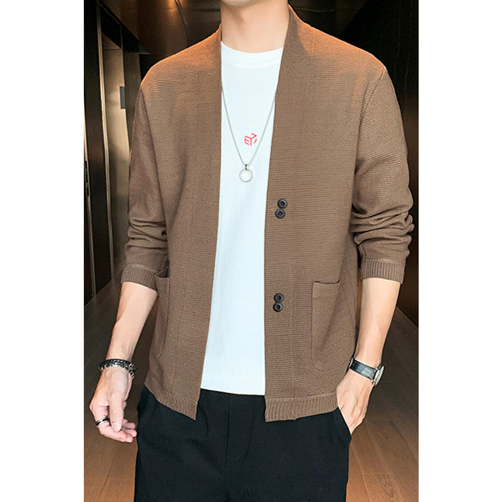 Unomatch Men Loose Solid Pattern Long Sleeve Warm Winter Outing & Casual Amazing Cardigan