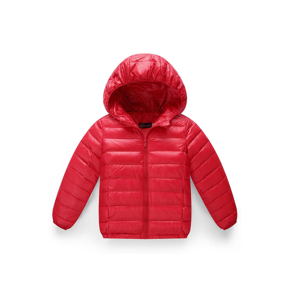 Unomatch Kids Boys Winter Wind Poof Hood Neck Modern Solid Colored Pocket Styling Jacket