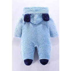 Unomatch Baby Long Sleeve Cozy Solid Colored Winter Outing Fluffy Cute Romper