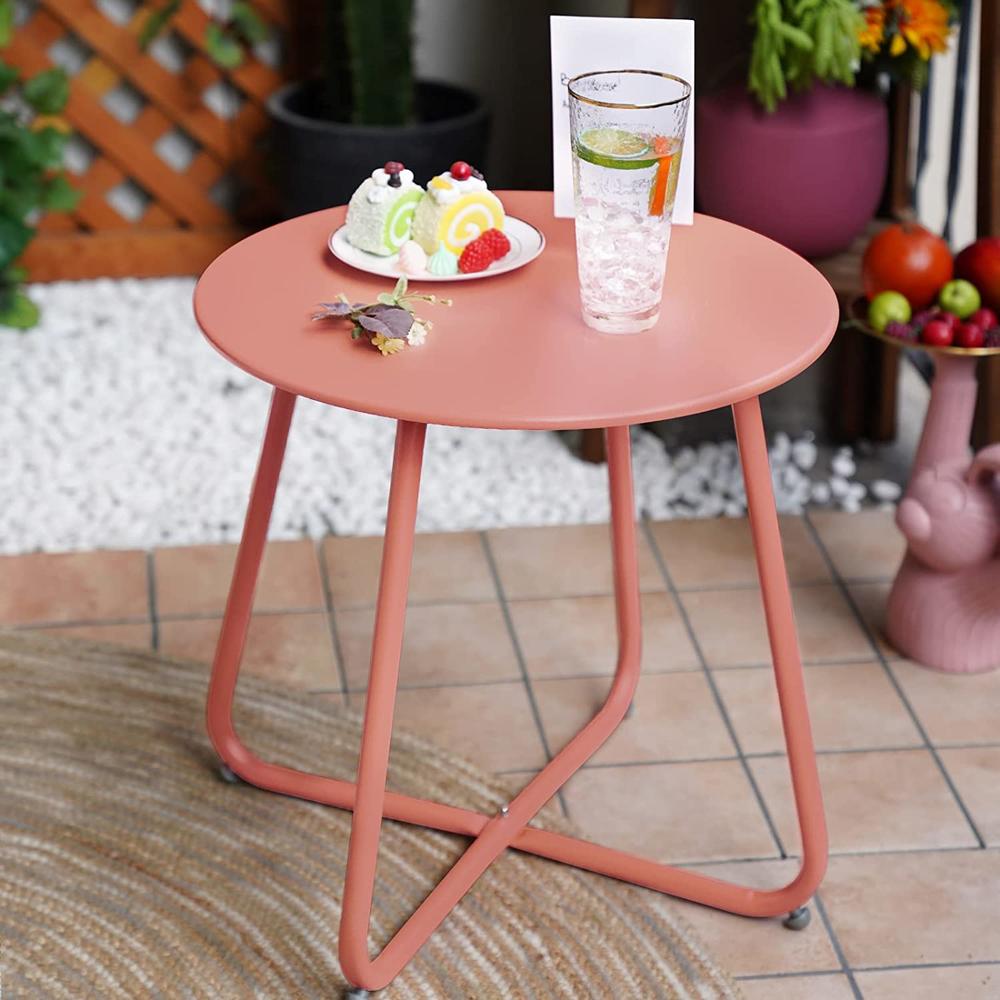 AZDSZB621 Grand Patio Steel Patio Side Table, Weather Resistant Outdoor
