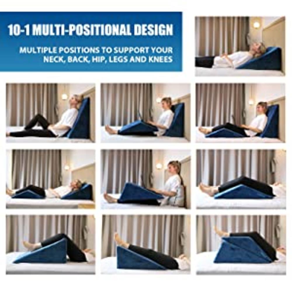 Lisenwood Foam Bed Wedge Pillow Set Reading Pillow & Back Support