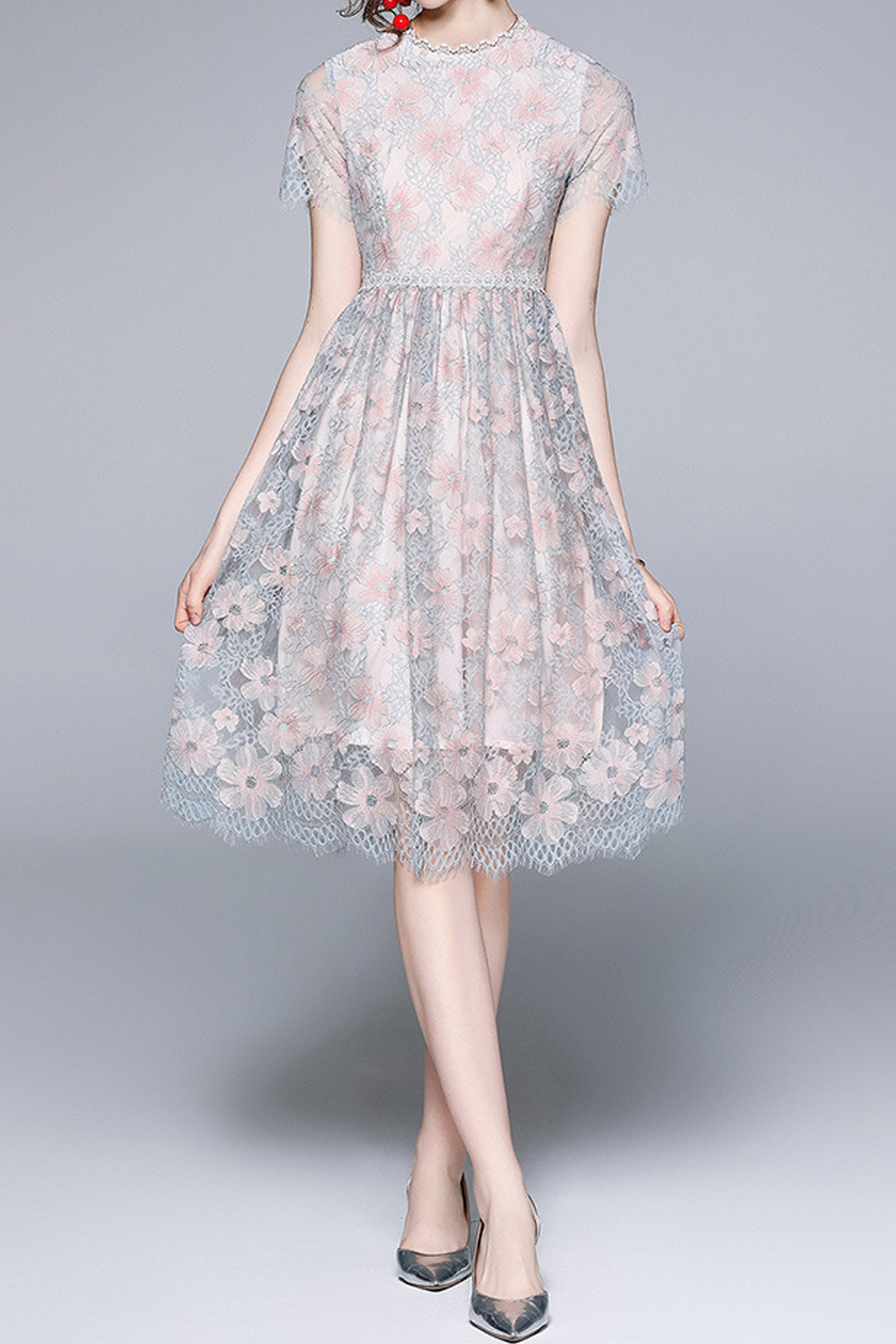 mid length grey dress