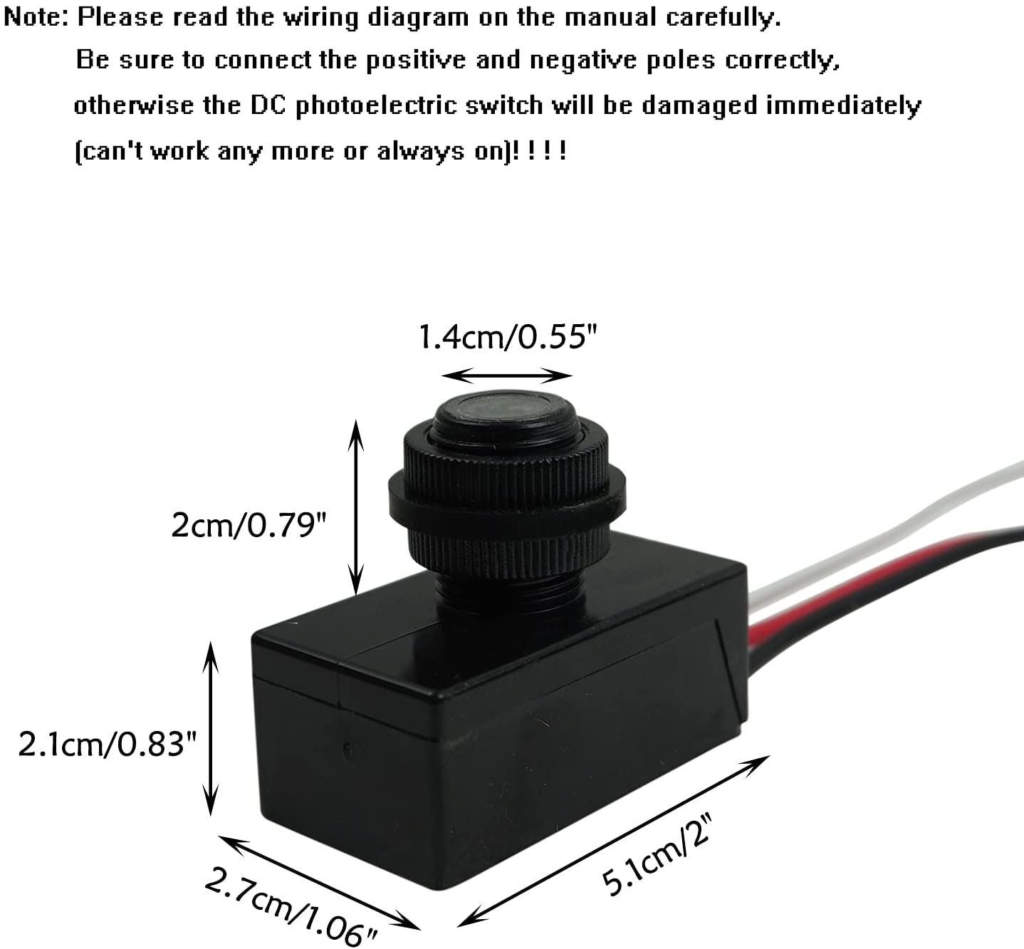 Proshopping DC 12V 24V 36V 48V Outdoor Sensor Photoelectric Switch, 3.5A  Dusk to Dawn Photocell