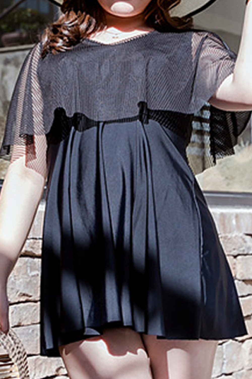 sears beach dresses The Mykonos - Solid Black Linen Beach Dress main image 0