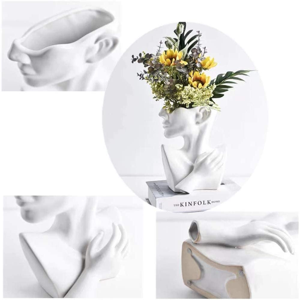 Fatty Bee Face Vase, Head Vase, Face Planter, Bust Statue, Body Vase