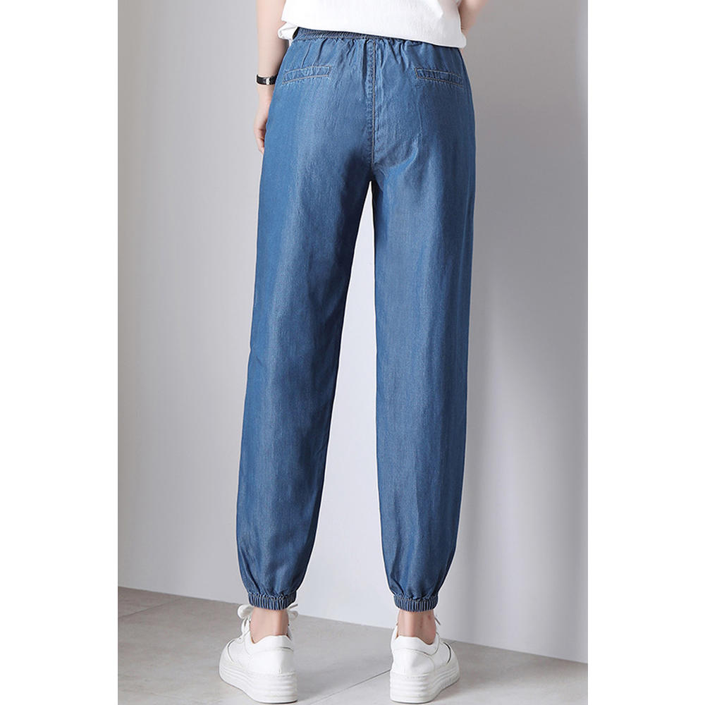 Unomatch Women Splendid Elasticated Waist Casual Thin Outing Jeans
