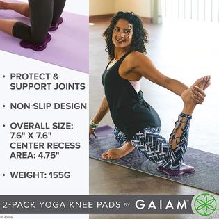 Gaiam Yoga Knee Pads (Set of 2) - Yoga Props and Accessories for Women /  Men Cushions Knees and Elbows for Fitness, Travel, Meditatio