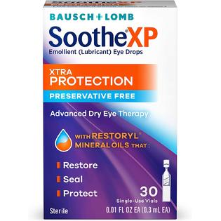 Eye Drops by Bausch & Lomb, Lubricant Relief for Dry Eyes, Soothe XP,  Preservative Free, Single Use Dispensers.