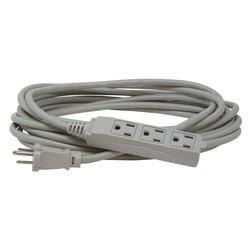 Woods 2867 3-Outlet Extension Cord with Power Tap, 20-Foot, Gray