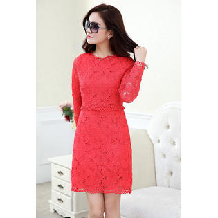 red lace shift dress Lipsy Red Lace Occasionwear Shift Dresses