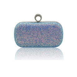 Unomatch Women Lovely Sequins Pattern Horizontal Square Shaped Ring Party Diagonal Clutch Bag