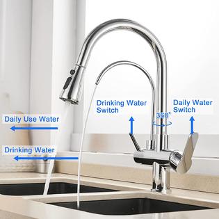 MENATT 2 Handle Kitchen Sink Faucet with Dringking Water ...