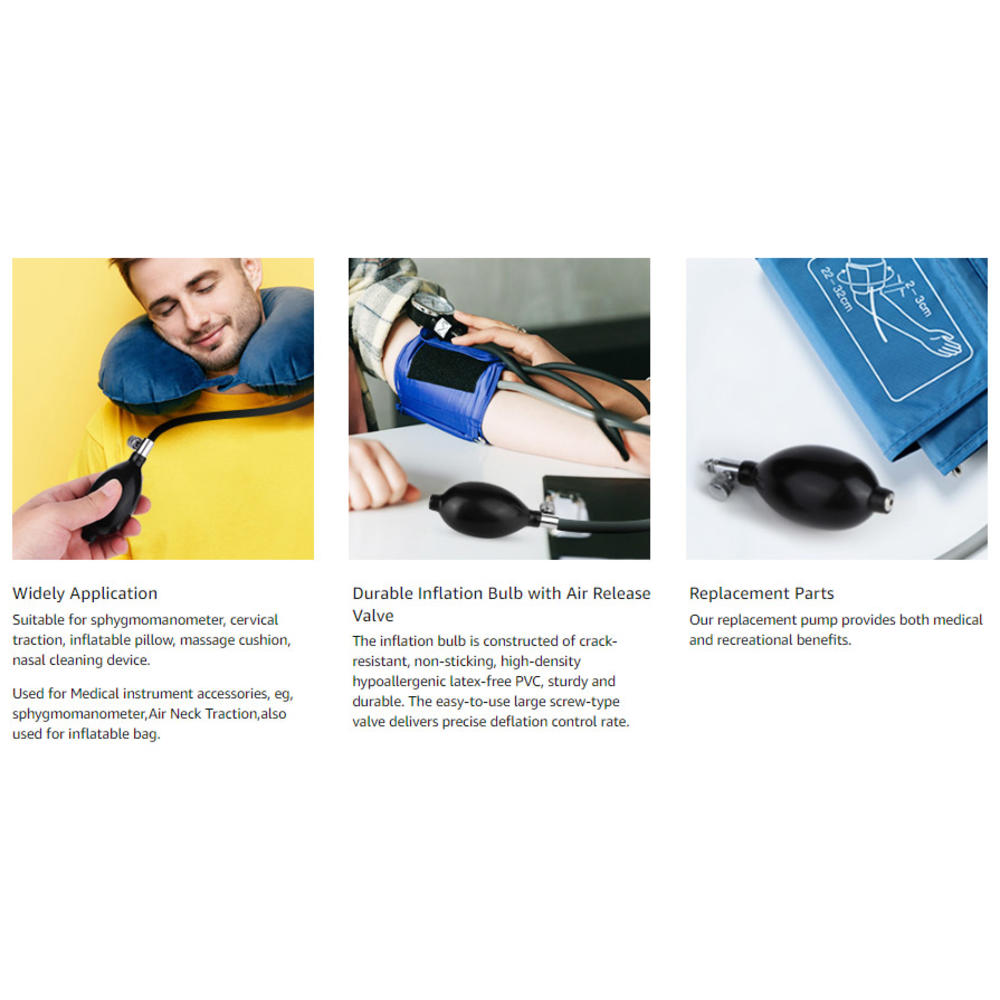 Lamoutor 3Pcs Blood Pressure Latex Bulb Replacement Inflation Bulb Pump