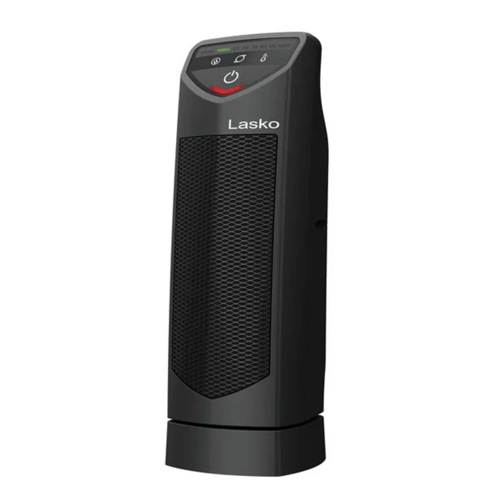 Lasko Products 1500W 14" Personal Oscillating Ceramic Electric Tower Space Heater, CT14320, Black
