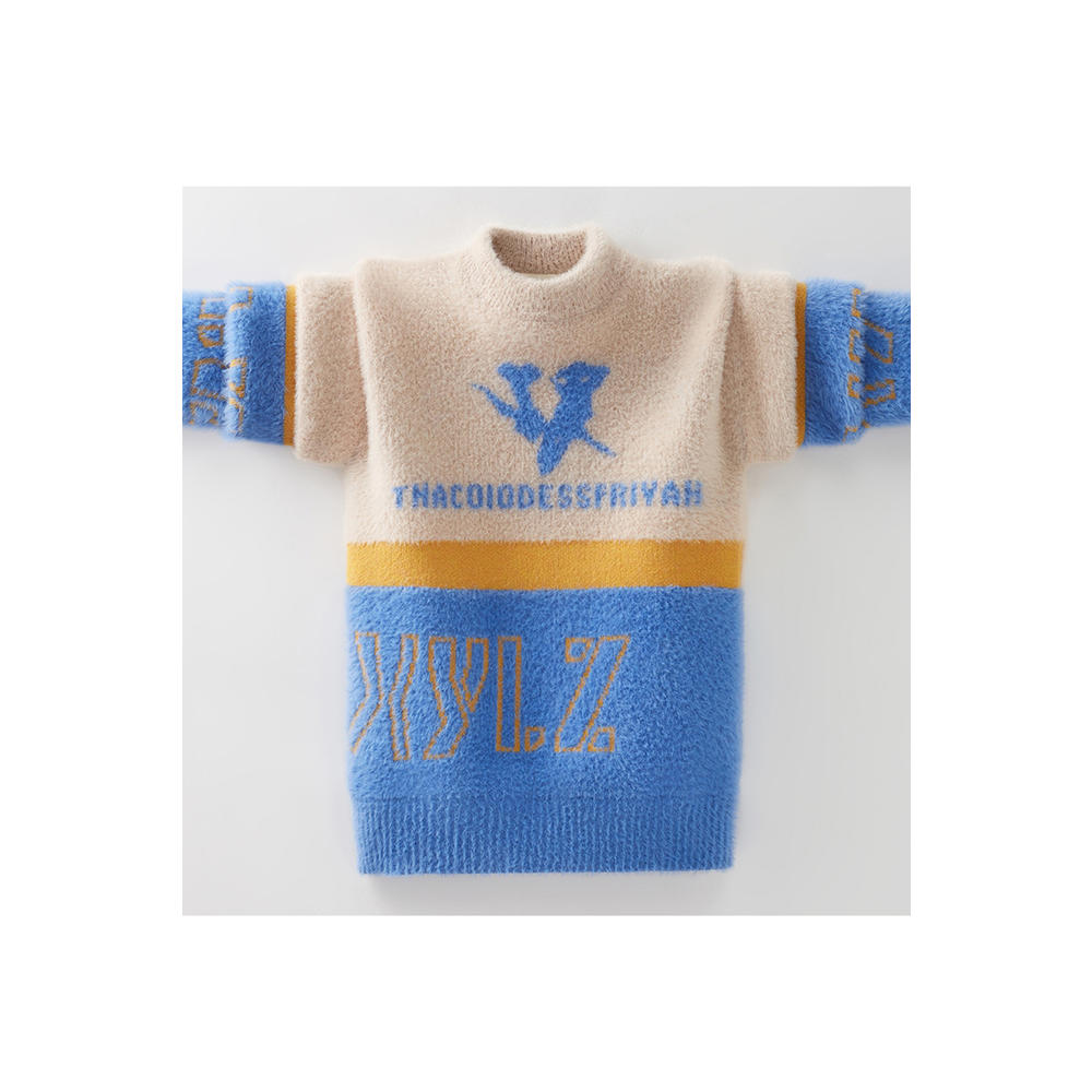 Unomatch Kids Boys Fleece Solid Knitted Sweater