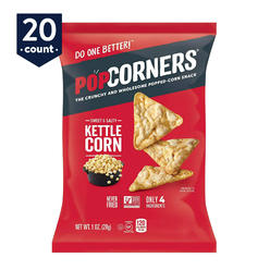 PopCorners Popped Gluten Free Corn Snacks, Kettle Corn, 1 oz Bags, 20 Count