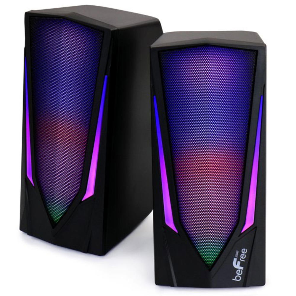 beFree Sound 2.0 Computer Gaming Speakers with LED RGB Lights