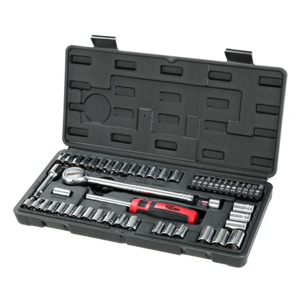 Hyper Tough 54 Piece 1/4 and 3/8 inch Drive Socket Set