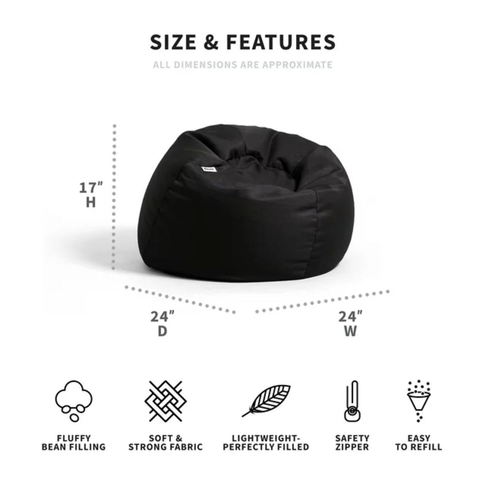 Big Joe Dot 2 Pack Bean Bag Chairs Gabardine Smooth Polyester Blend 2 feet