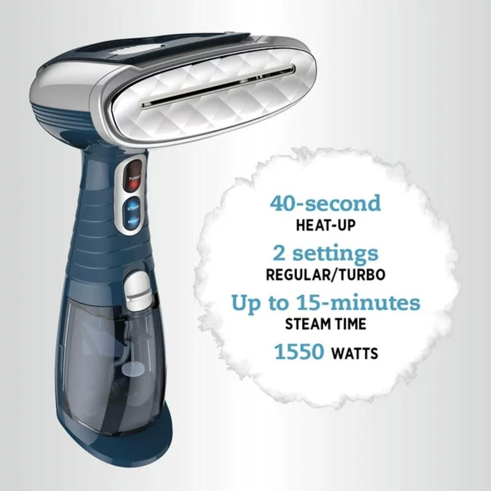 Conair Handheld Garment Steamer for Clothes, Turbo ExtremeSteam 1550W, Portable Handheld Design, Strong Penetrating Steam GS38R