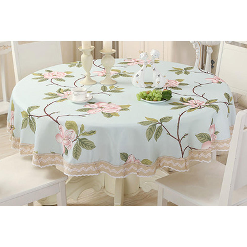 Unomatch Floral Printed Round Tablecloth Home Decor Dining Table Cover