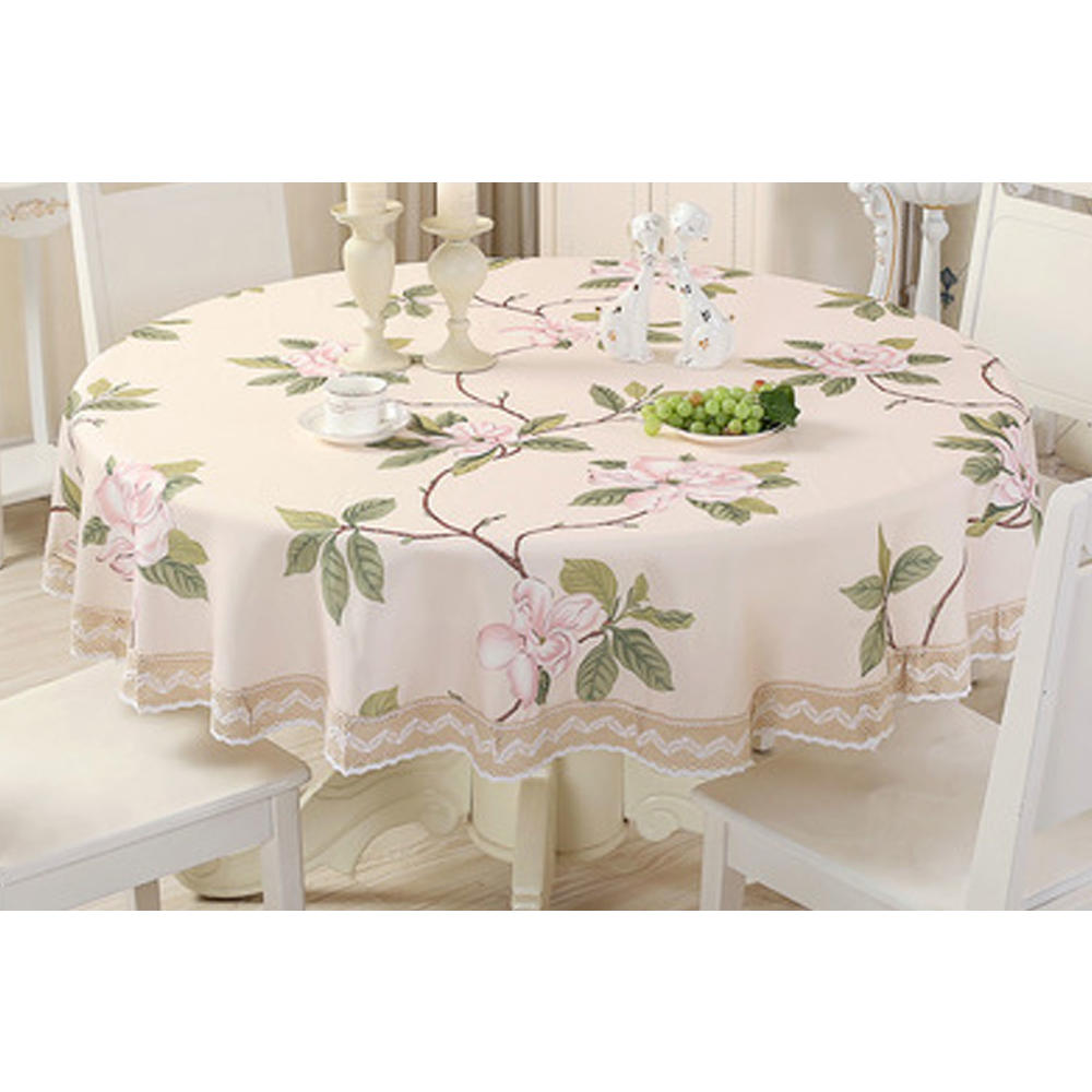 Unomatch Floral Printed Round Tablecloth Home Decor Dining Table Cover
