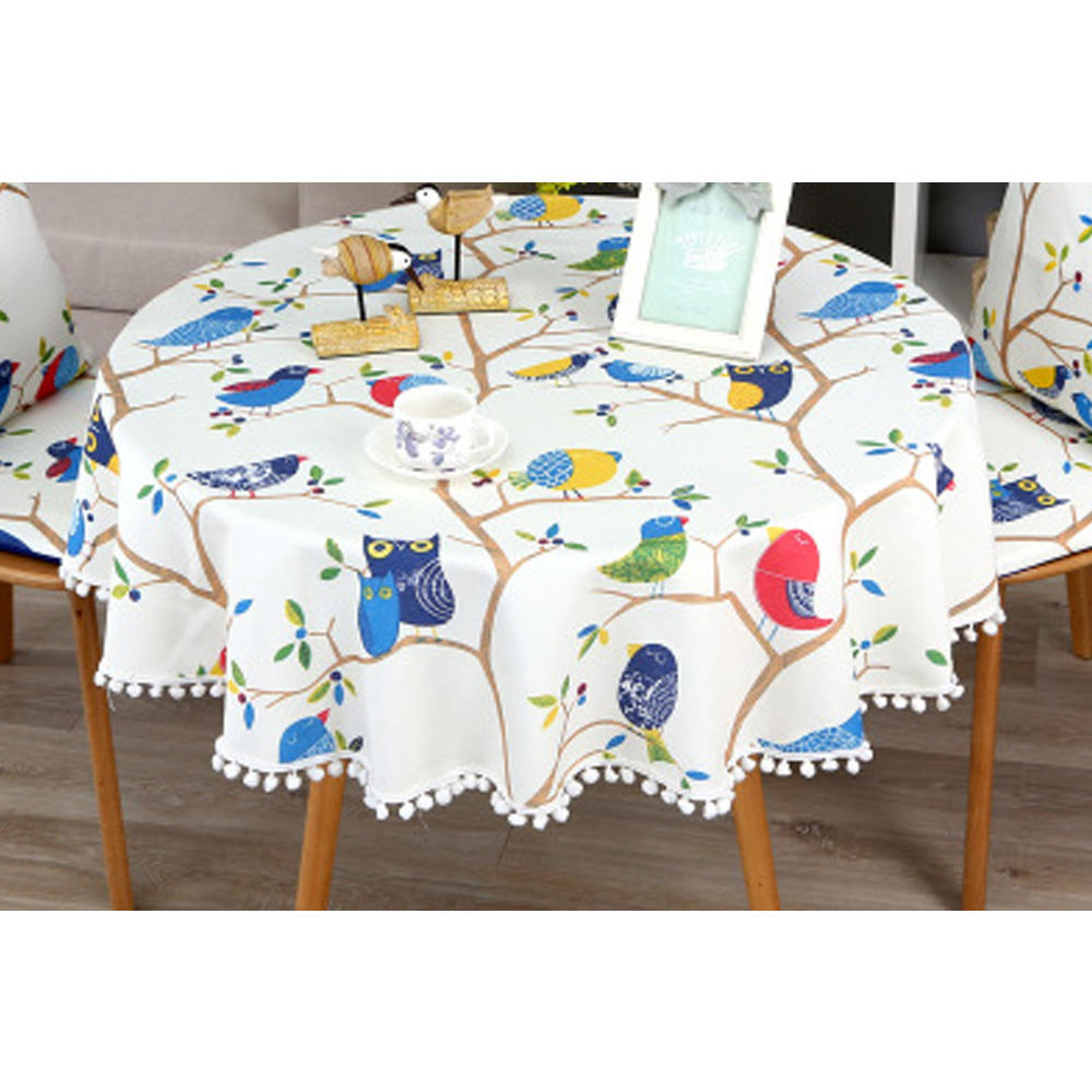 Unomatch Printed Round Tablecloth Home Decor Dining Table Cover