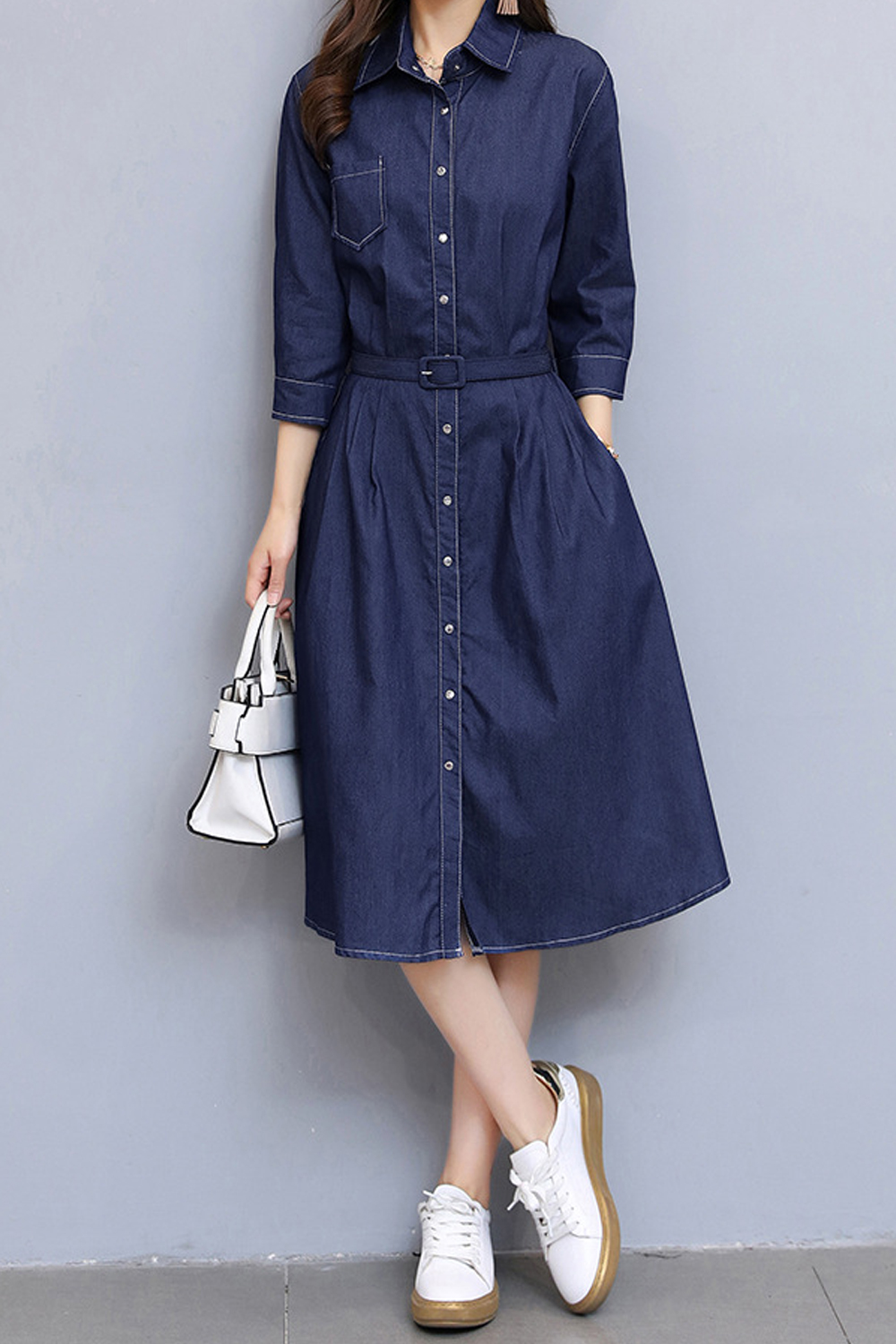 denim color dress