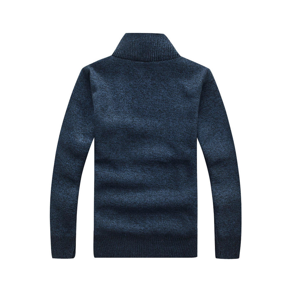 Unomatch Men Slim Sleeve Zipper Warm Sweater