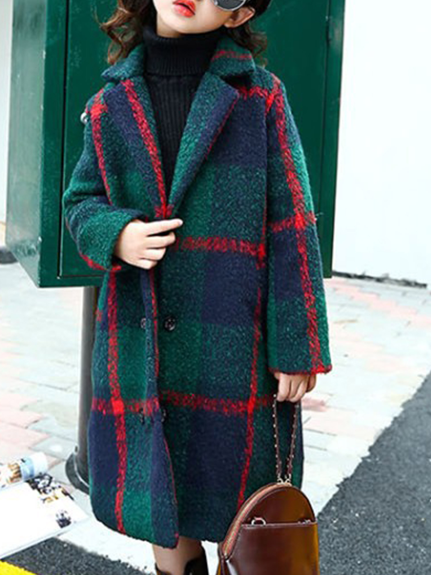 Girls plaid coat clearance