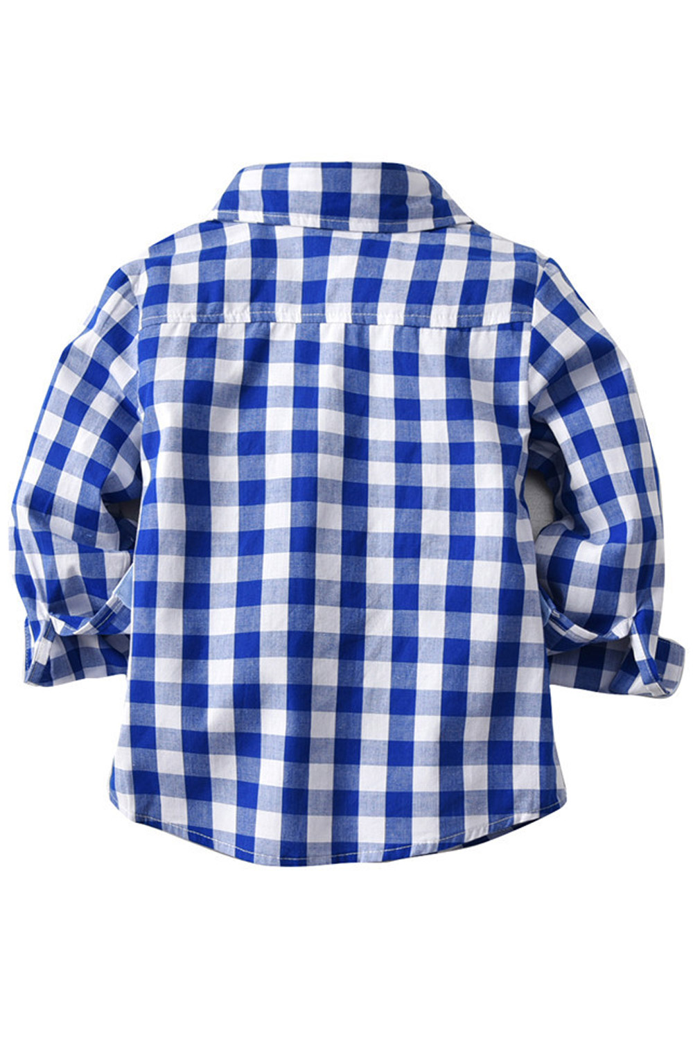 Unomatch Kids Boys Long Sleeve Plaid Pattern Casual Shirt