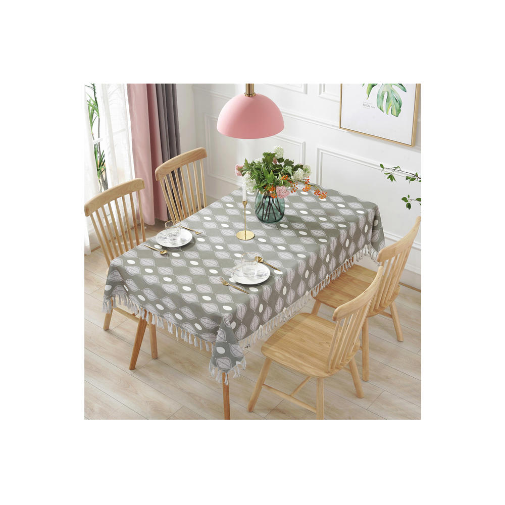 Unomatch Home Decor Dining Table Tassel Rectangular Table Cloth