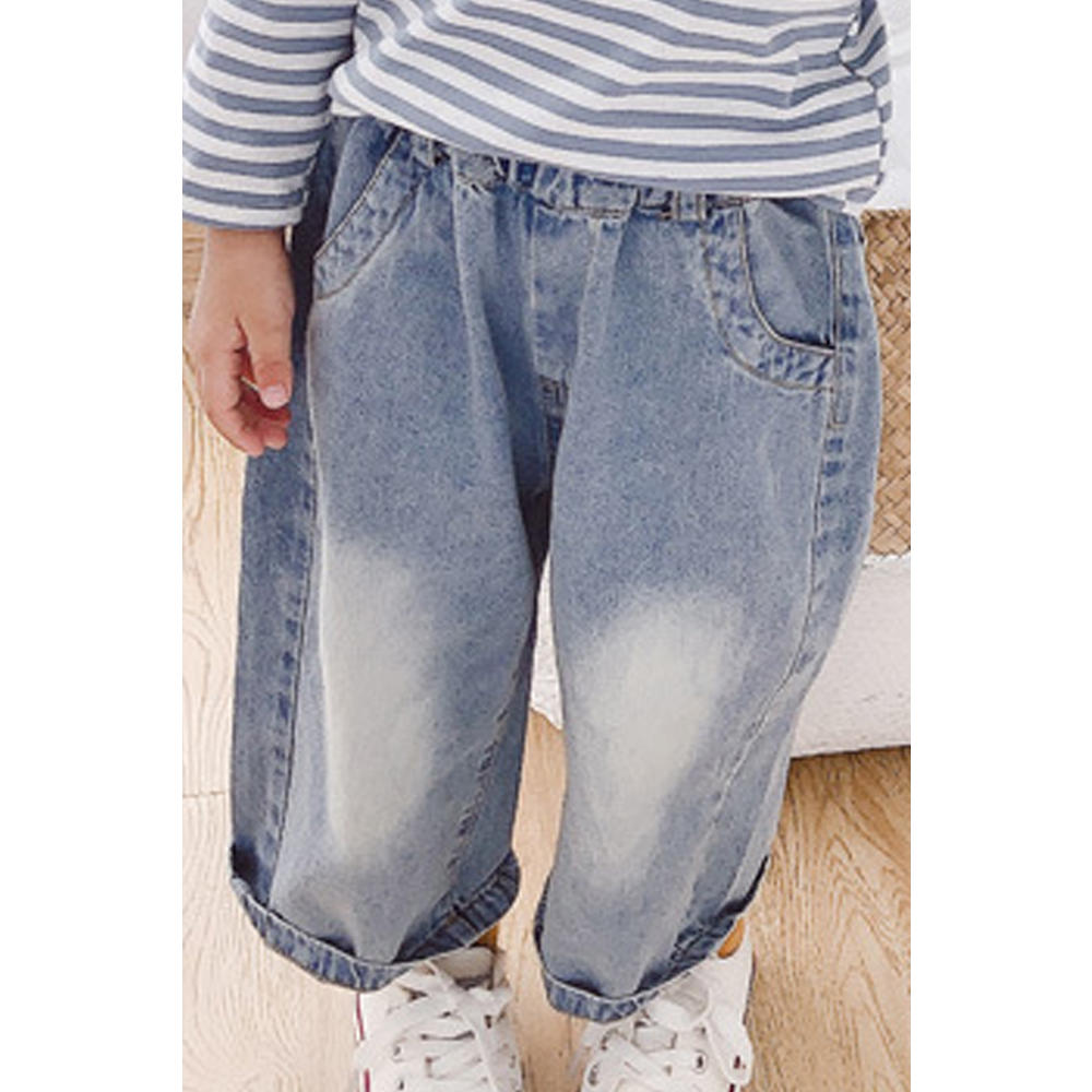 Unomatch Kids Baby Girls Wide Leg Casual Jeans