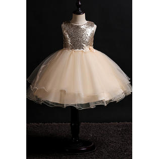 slim fit dress slacks Juliet Dress (Sequin Gold Tulle) 12-18M main image 0