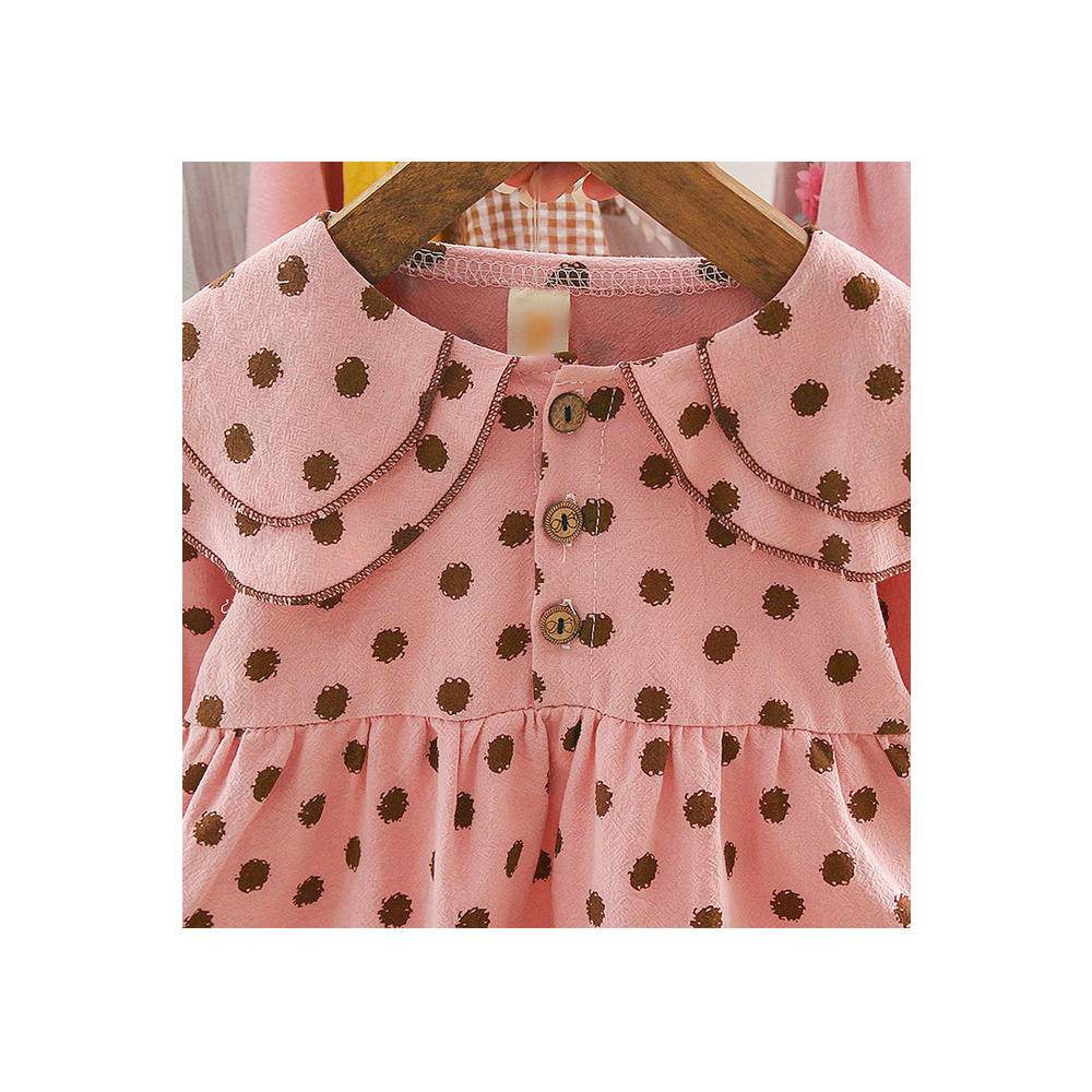 ZaraBeez Baby Girls Warm & Comfortable Dot Printed Dress