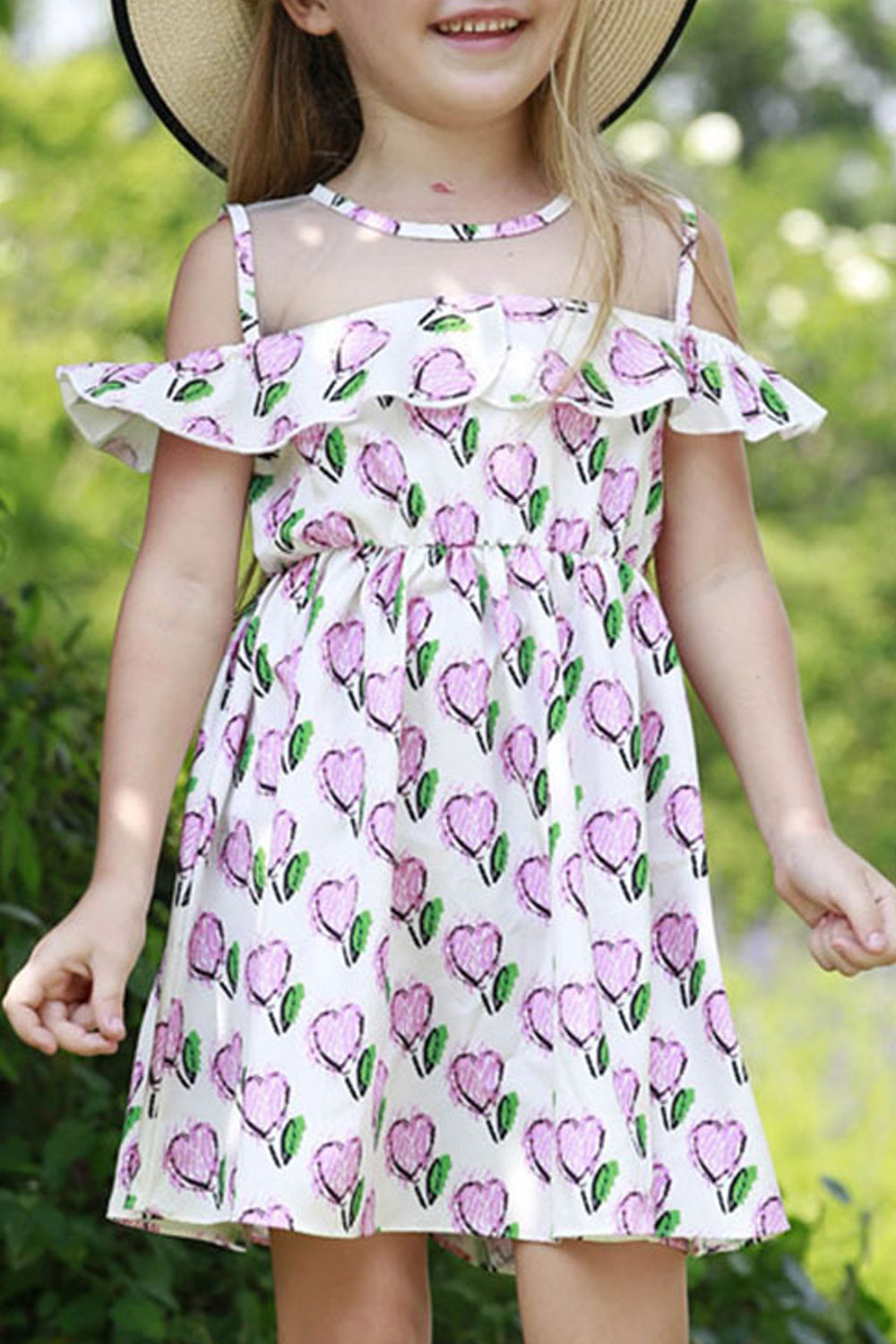 Little girl cold shoulder dress clearance