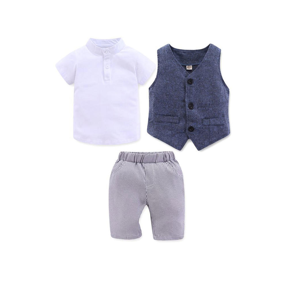 Unomatch Baby Boys Fashionable Shirt,Button Vest & Pant Outfit Set