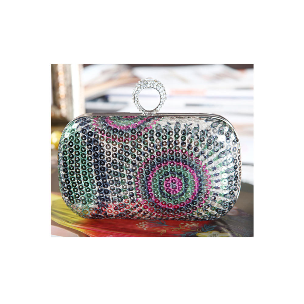 Unomatch Women Colorful Sequins Decorated Weddings Clutch Bag