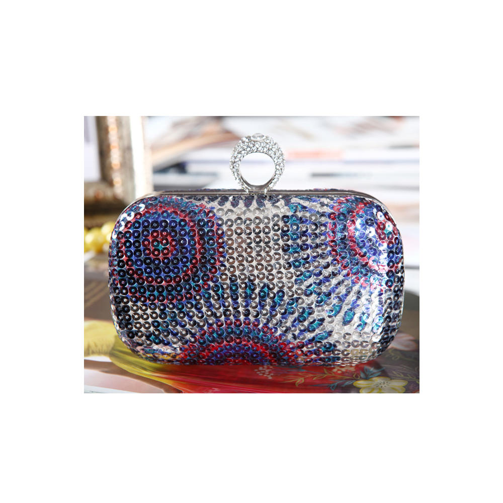 Unomatch Women Colorful Sequins Decorated Weddings Clutch Bag