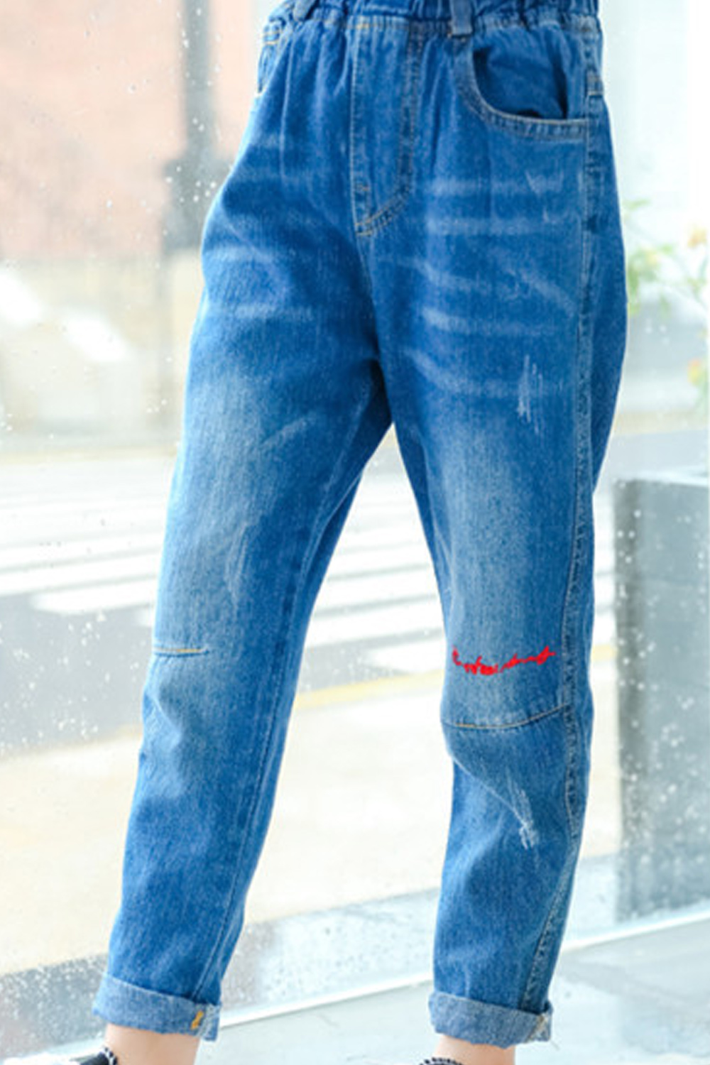 elasticated waist jeans