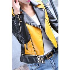 ZaraBeez Women Slim Fit Collar Neck Long Sleeve Convenient Winter Leather Jacket